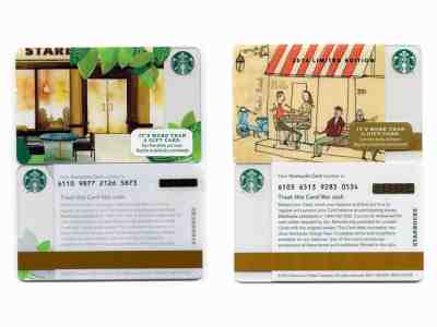 NEW NEVER USED 2014 Limited Edition Bella Cafe & 2015 Storefront Starbucks Cards - Sold on eBay Aug, 31st 2018 for $3.95