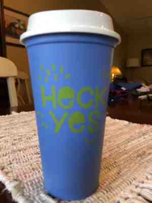Starbucks Reusable Coffee Cup Heck Yes Tumbler Plastic Limited Edition 16 oz New - Sold on eBay Aug, 30th 2018 for $4.50