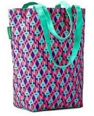 Starbucks Teavana Limited Edition Green Red Purple Logo Canvas Large Tote Bag - Sold on eBay Aug, 28th 2018 for $15.99