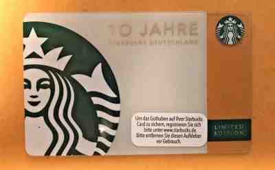 Starbucks Card Germany 10 Jahre Years Limited Edition -6078- NEW - Sold on eBay Aug, 22nd 2018 for $13.00