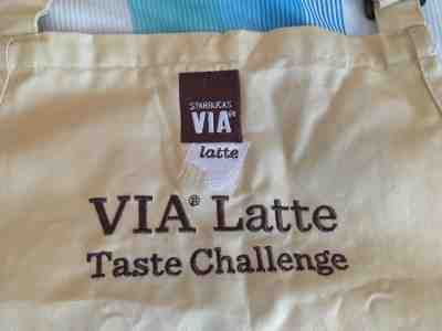 Rare Starbucks Beige Khaki Tan "VIA Latte Taste Challenge" Apron Limited Edition - Sold on eBay Aug, 18th 2018 for $39.99