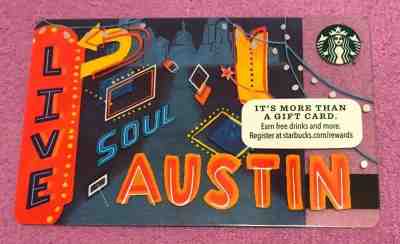 STARBUCKS AUSTIN TEXAS 2016 LIMITED EDITION GIFT CARD- MINT - Sold on eBay Aug, 13th 2018 for $2.00