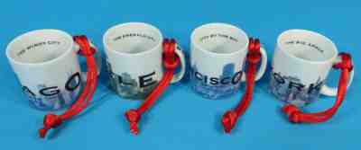 Starbucks MINI City Mug Ornament Set Of 4 -  2002 Skyline Series One - Sold on eBay Nov, 2nd 2018 for $8.99