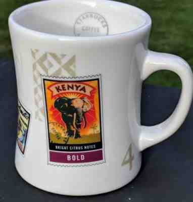 Starbucks Coffee Ceramic 2002 Barista Air Mail Stamps Mug 16 oz ~ Kenya - Sold on eBay Oct, 29th 2018 for $13.50