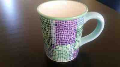 Starbucks 2002 Barista Mosaic Tile Coffee Mug Cup Blue Green Purple - Sold on eBay Oct, 23rd 2018 for $18.00