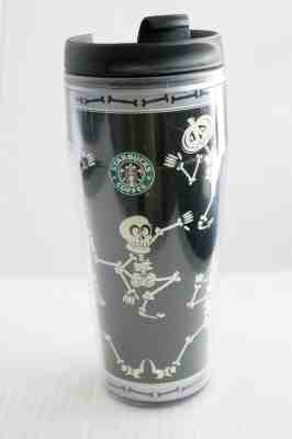 Starbucks Halloween Black/ White Dancing Skeleton Bones GLOW Tumbler Cup 2002 !! - Sold on eBay Oct, 22nd 2018 for $16.00