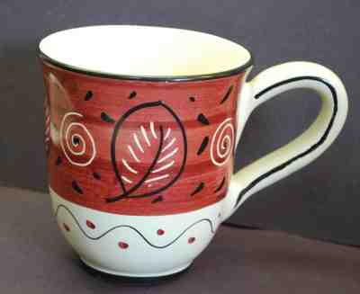 Starbucks Coffee Mug 2002 Barista Mug, Hand Painted in Italy, Fall Autumn, Brown - Sold on eBay Oct, 20th 2018 for $12.99