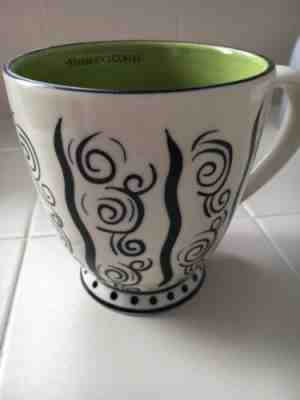 RARE STARBUCKS 2002 BARISTA MUG WHIMSICAL BLACK SWIRL PATTERN ON IVORY EXCELLENT - Sold on eBay Oct, 16th 2018 for $15.00