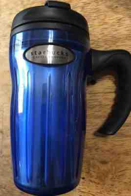 Starbucks Barista 2002 blue plastic coffee Frap mug tumbler 12 oz travel - Sold on eBay Oct, 15th 2018 for $15.99