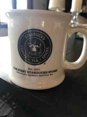 Starbucks  Mug The First Store Seattle 1971 Pike Place Market 14oz - Sold on eBay Nov, 18th 2018 for $22.99
