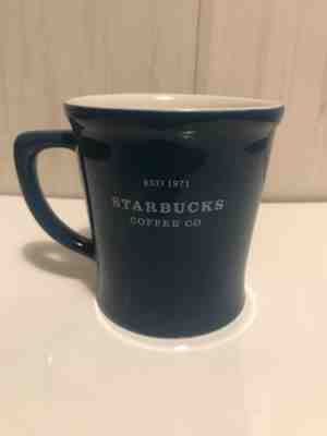 Starbucks Coffee Mug 2008 Est 1971 Dark Blue White Interior 18 oz - Sold on eBay Nov, 17th 2018 for $10.00