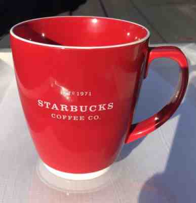 Starbucks Mug EST 1971 18oz Retired 2007 Abbey 18oz  Red with White Trim - Sold on eBay Nov, 17th 2018 for $6.99
