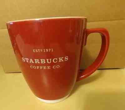 STARBUCKS Coffee Co. Est. 1971 RED MUG with White Trim 18 oz 2007 LARGE - Sold on eBay Nov, 15th 2018 for $22.95