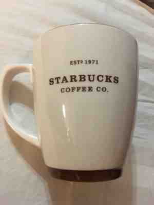 Starbucks Coffee Co. Est 1971 Coffee Mug - 2006 White Brown Trim 18oz EUC - Sold on eBay Nov, 15th 2018 for $11.00