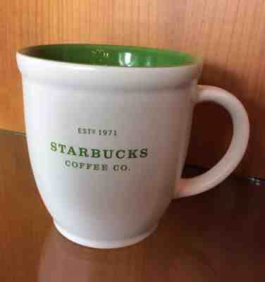 2007 Starbucks Coffee Mug 18oz Abbey Green White Est 1971 Holiday Cup  - Sold on eBay Oct, 18th 2018 for $14.95