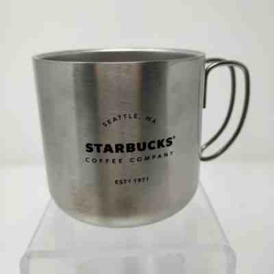 Starbucks Stainless Steel Camping Coffee Mug EST. 1971 Seattle WA 12 Oz. - Sold on eBay Oct, 15th 2018 for $18.00
