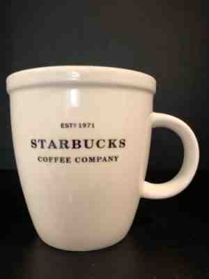 Starbucks Large Coffee Mug EST. 1971 - Barista 2007 18oz. White w/ Black Letters - Sold on eBay Oct, 14th 2018 for $10.25