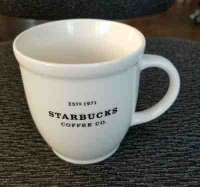 2007 Starbucks Coffee Logo Abbey Mug Est 1971 White With Black Letters 18 oz. - Sold on eBay Oct, 14th 2018 for $10.00