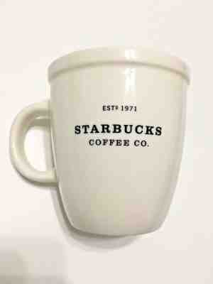 Starbucks 2001 Barista Abbey White Black Lettering Est. 1971 18 oz coffee mug - Sold on eBay Oct, 11th 2018 for $9.99