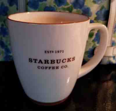 2006 STARBUCKS COFFEE est 1971 Large 16 oz Mug - Cup  Off White And Brown - Sold on eBay Oct, 7th 2018 for $9.99