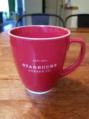 Starbucks Coffee Co Est 1971 Red Cup White Trim 2007 Abbey Mug 18 fl oz - Sold on eBay Oct, 5th 2018 for $5.00