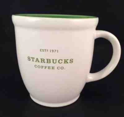 2007 Starbucks Coffee Company Abbey Est 1971 Mug Cup White Green Lettering 18 Oz - Sold on eBay Sep, 30th 2018 for $6.00