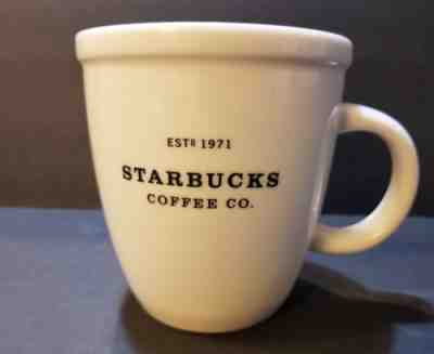 Starbucks EST 1971 Barista 2001 Coffee Mug White Abbey Black Lettering 16 fl oz - Sold on eBay Sep, 29th 2018 for $15.99