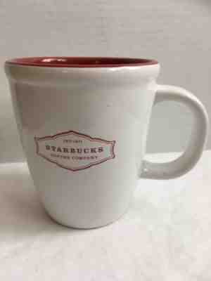 2006 Starbucks Est.1971 Logo  Abbey 13 Oz Mug Coffee Cup White / Red Inside - Sold on eBay Sep, 26th 2018 for $7.00