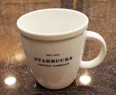 Starbucks Coffee Mug Cup Large ESTD 1971 Barista 2006 16 oz White Chunky - Sold on eBay Sep, 25th 2018 for $6.99