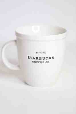 Starbucks 2001 Barista Abbey Est 1971 16 oz Large Coffee Mug Cup White - Sold on eBay Sep, 24th 2018 for $21.11