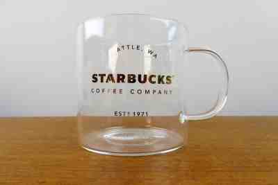2015 Starbucks Heritage Mug - Clear Glass with Gold - Seattle EST 1971 - EXC - Sold on eBay Sep, 23rd 2018 for $19.99