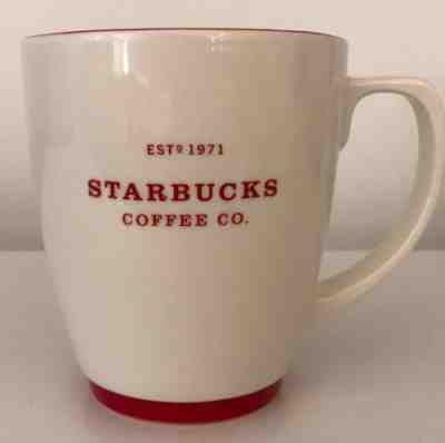 2007 Starbucks Coffee White w/ Red Trim Barista Abbey est. 1971 18 fl oz Mug Cup - Sold on eBay Sep, 21st 2018 for $14.39