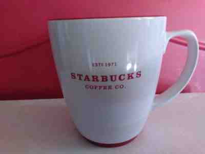 Starbucks Estd 1971 Large Mug White Red Letters & Trim 2008  Coffee Cup - Sold on eBay Sep, 19th 2018 for $5.60