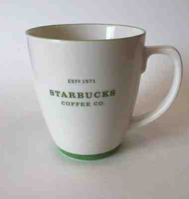 Starbucks Coffee Mug Cup Abbey “Est 1971"  White with Green 18 oz, 2007 LARGE - Sold on eBay Sep, 19th 2018 for $14.93