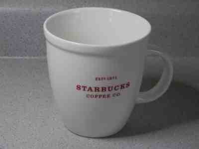 STARBUCKS Coffee Mug EST 1971 Red Lettering 18 oz. Ceramic Heat Retention - Sold on eBay Sep, 18th 2018 for $12.99