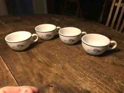 1994 STARBUCKS COFFEE MUGS (set of 4) , ROSANNA IMPORTS, BLUE CHERUB ANGEL - Sold on eBay Oct, 17th 2018 for $9.99