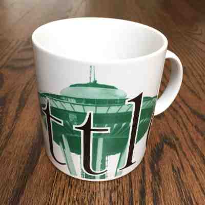 Vintage Starbucks Coffee SEATTLE CITY MUG Collector Series - Oversized - 1994 - Sold on eBay Oct, 12th 2018 for $12.95
