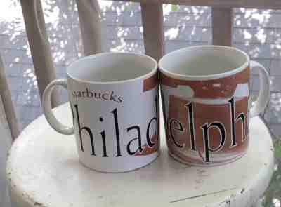 STARBUCKS COFFEE COLLECTOR SERIES set of two CITY MUGS PHILADELPHIA 1994 - Sold on eBay Oct, 6th 2018 for $20.00