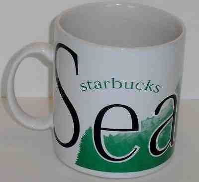 1994 Starbucks Coffee Collector Series Seattle City 18 oz Mug, Green Mt. Rainier - Sold on eBay Sep, 21st 2018 for $27.95
