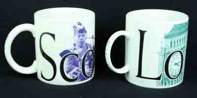 Lot of (2) Starbucks City Coffee Mugs 2002 Scotland, 1994 London 20 oz - Sold on eBay Sep, 13th 2018 for $22.99