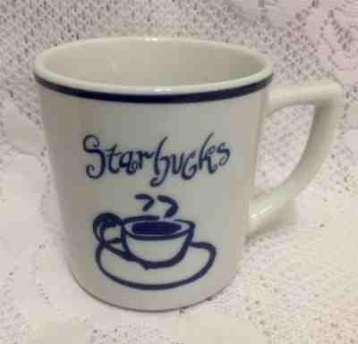 Starbucks Mug Rosanna Imports 1994 White Blue Graphics Coffee Cup - Sold on eBay Sep, 8th 2018 for $21.66