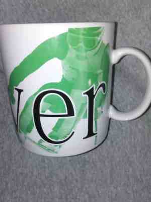 STARBUCKS COFFE E  COLLECTOR SERIES CITY MUG DENVER SKIER 1994 - 18 OZ - Sold on eBay Aug, 23rd 2018 for $13.00