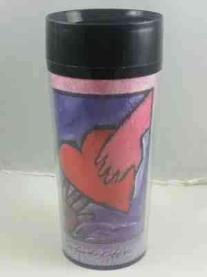 Vintage 1997 Starbucks Pink Purple Tumbler Coffee Travel Mug with Hearts - Sold on eBay Nov, 12th 2018 for $13.99