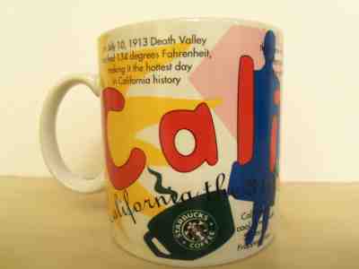 Starbucks 1997 STATES OF BEAN CALIFORNIA Mug 20oz Jan Belson Fun Facts - Sold on eBay Oct, 18th 2018 for $29.99