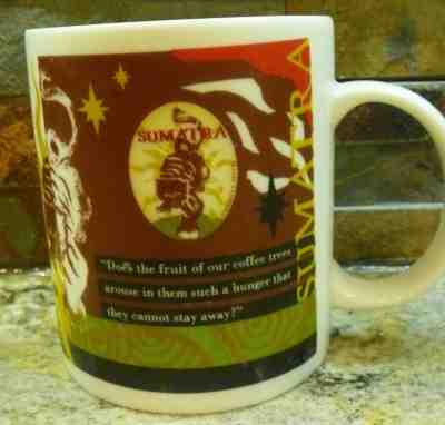 1998 Starbucks Sumatra Coffee Mug with Tiger  - Sold on eBay Oct, 13th 2018 for $8.00