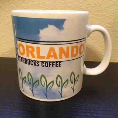 VINTAGE STARBUCKS 18 OZ 1998 ORLANDO Florida COFFEE MUG CUP Kennedy Space Center - Sold on eBay Sep, 5th 2018 for $14.39