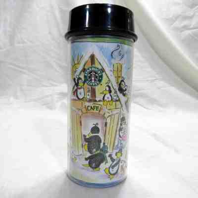 Starbucks Bodum North Pole Penguins Travel Mug French Press Switzerland 1999 - Sold on eBay Nov, 12th 2018 for $18.50