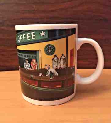 Starbucks Coffee Cup Mug with Nighthawks Diner Scene by Edward Hopper 1999 - Sold on eBay Oct, 24th 2018 for $17.95