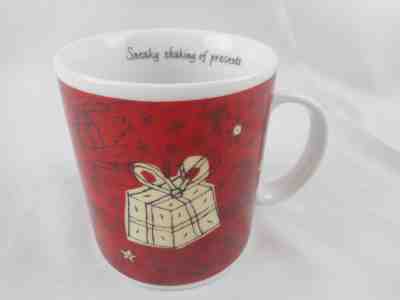 Starbucks Christmas Coffee Mug Barista 1999 Sneaky Shaking Of Presents  - Sold on eBay Oct, 21st 2018 for $9.99