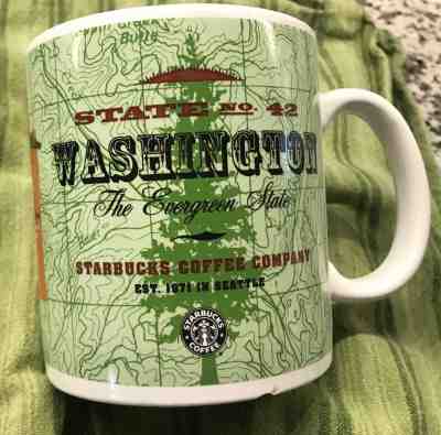 Starbucks 1999 State No. 42 Washington The Evergreen State 20 oz mug - Sold on eBay Sep, 12th 2018 for $8.00